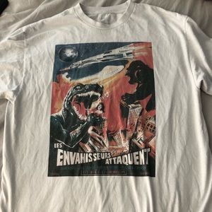 brandy melville white dinosaur tshirt